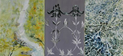 "Because the Sea" 2020, oil on panel, 10 x 22 inches