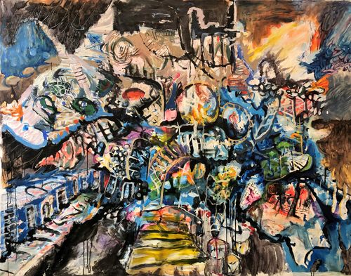 "Order and Entropy," 2021, acrylic on canvas, 62" x 72"