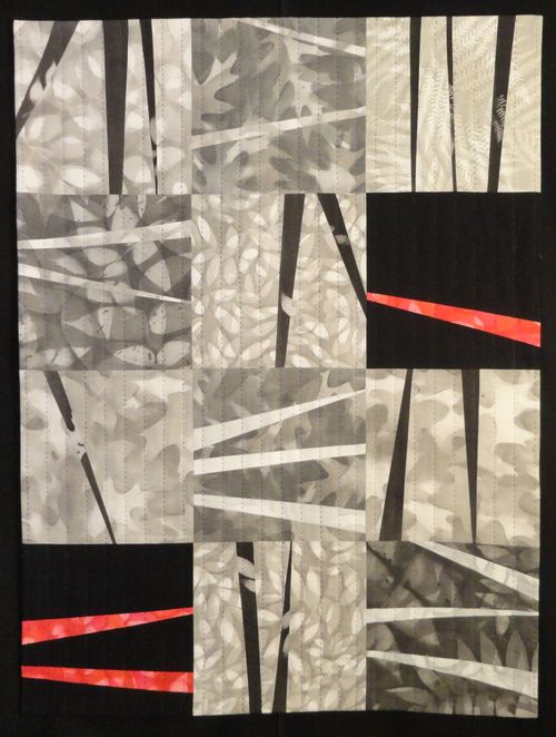 "Defenses" 2022, solar-printed cotton; machine-pieced and hand-quilted, 35" x 26.5"