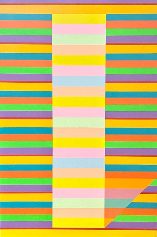 "Through" 2023, Acrylic on Board, 24 x 24 inches