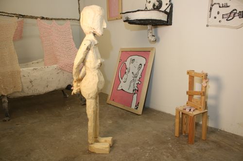 “Wooden Figure” 2022, wood, Gloop, wood glue