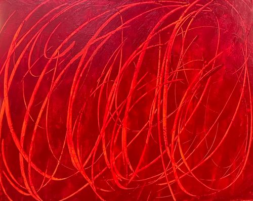 "Hot Wired" 2023, acrylic on canvas, 24” x 30”