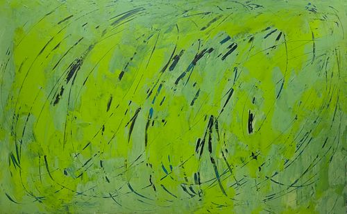 "Green Energy" 2023, acrylic on canvas, 30” x 48”
