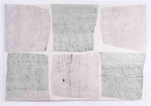 "Work No. 36 with Folds" ink on washi, 39" x 26"