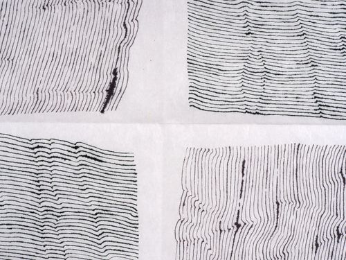 "Work No. 36 with Folds" (detail) ink on washi