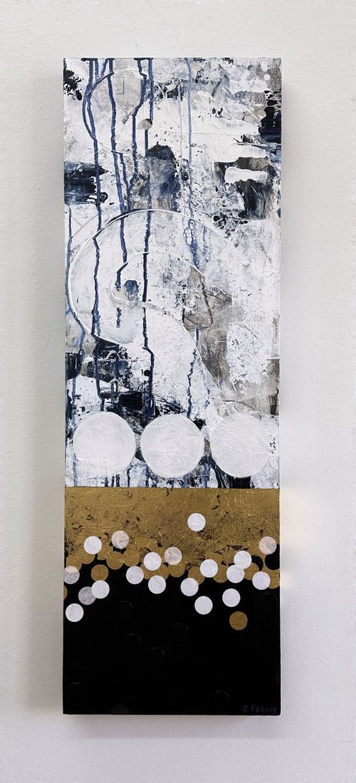 “Black Bokeh” 2023, 12” x 36”