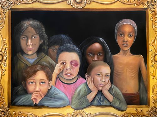 “Do You See Me?” oil on board, 30” x 40”