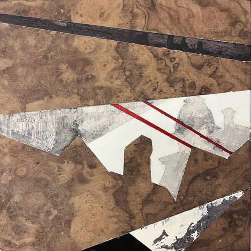 "Matawan" 2024, acrylic on maple burl veneer, 10" x 10"