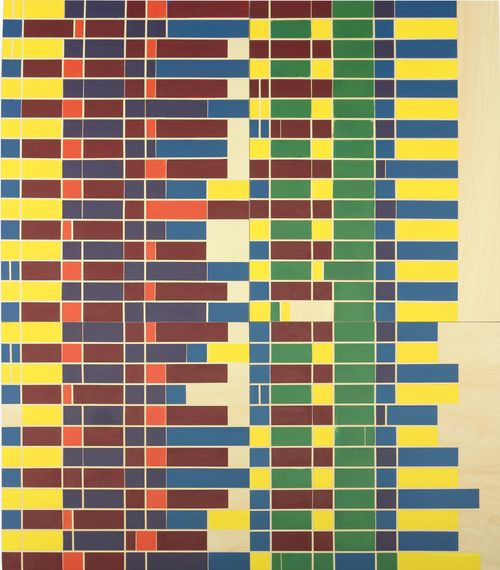 "SONG 3: Great Dust Storm" by Melinda Steffy, Acrylic on wood, 2018, 30 x 24 x 2"