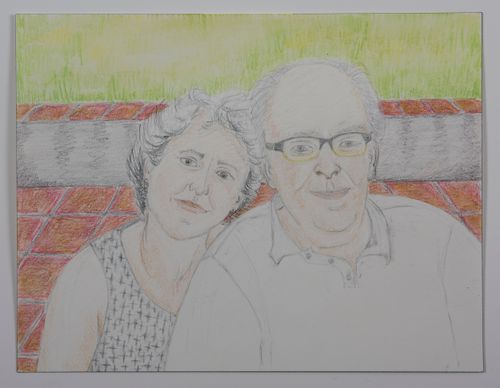 “My Father and Me” 2020, watercolor, colored pencil, and graphite on Arches paper, 8″ x 10.5″