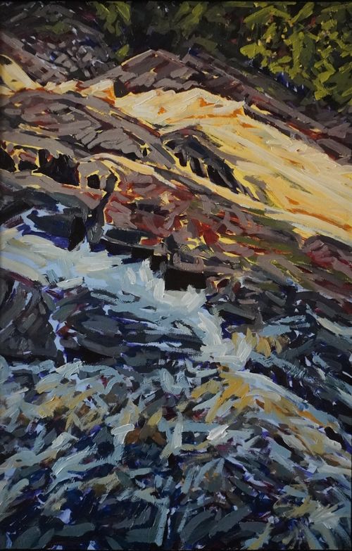 “Allen Falls, New York III” 2023, oil on canvas, 36” x 24”