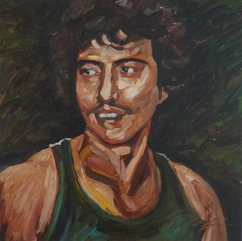 “Jimmy Baby 1979” oil on canvas, 24” x 24”