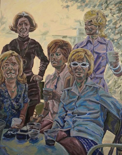 “Texas Aunts 1971” oil on canvas, 60” x 48”