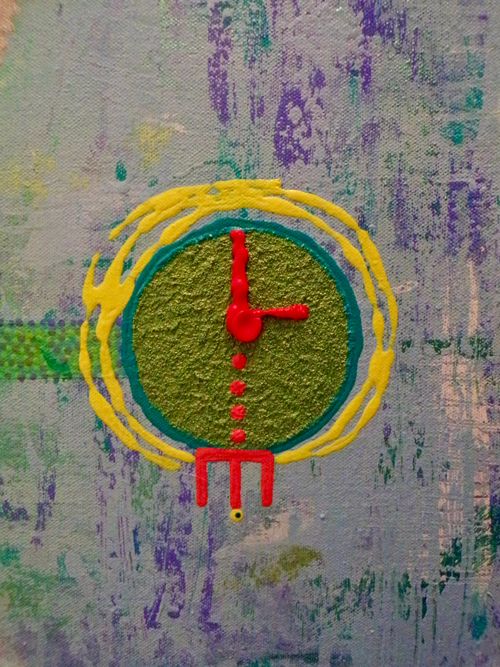 “Bugibatuki Jiyu” Detail, 2025, mixed media on canvas, 48x60in