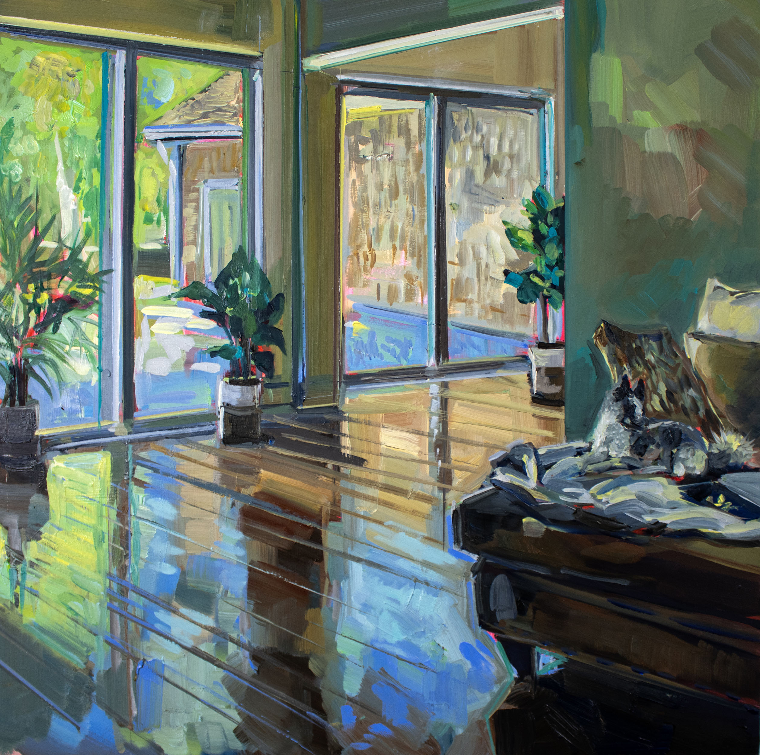 "This is the Place" 2025, oil on wood panel, 20" x 20"