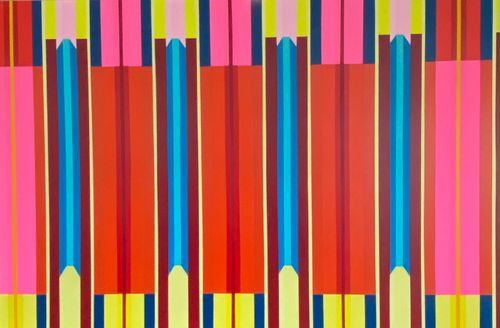 “Color Guards” 2025, acrylic on board, 24 x 36 inches