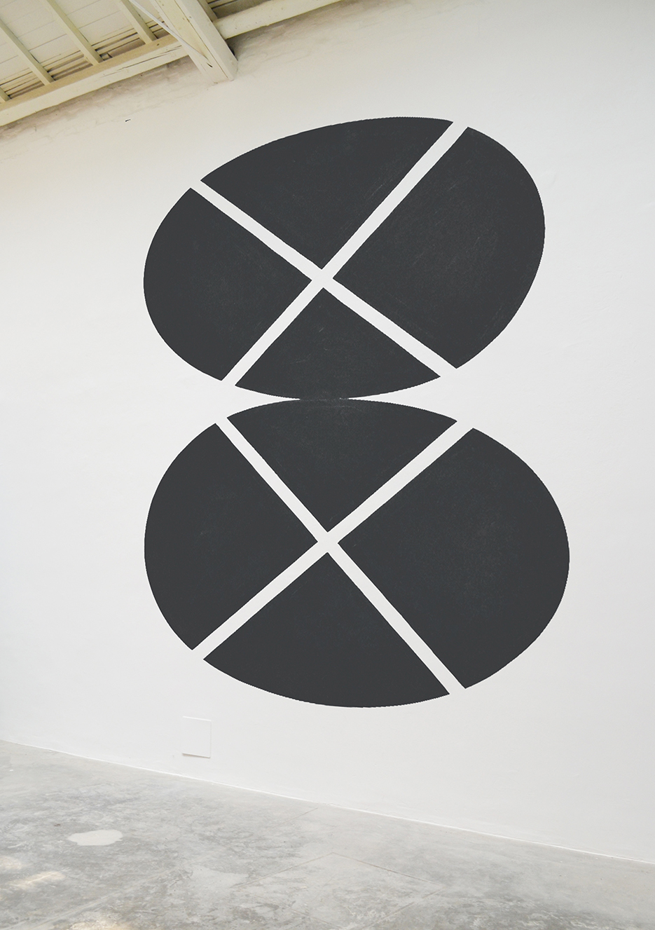 “2 Stones” 2019, Installation, latex on wall, 9’ x 6’