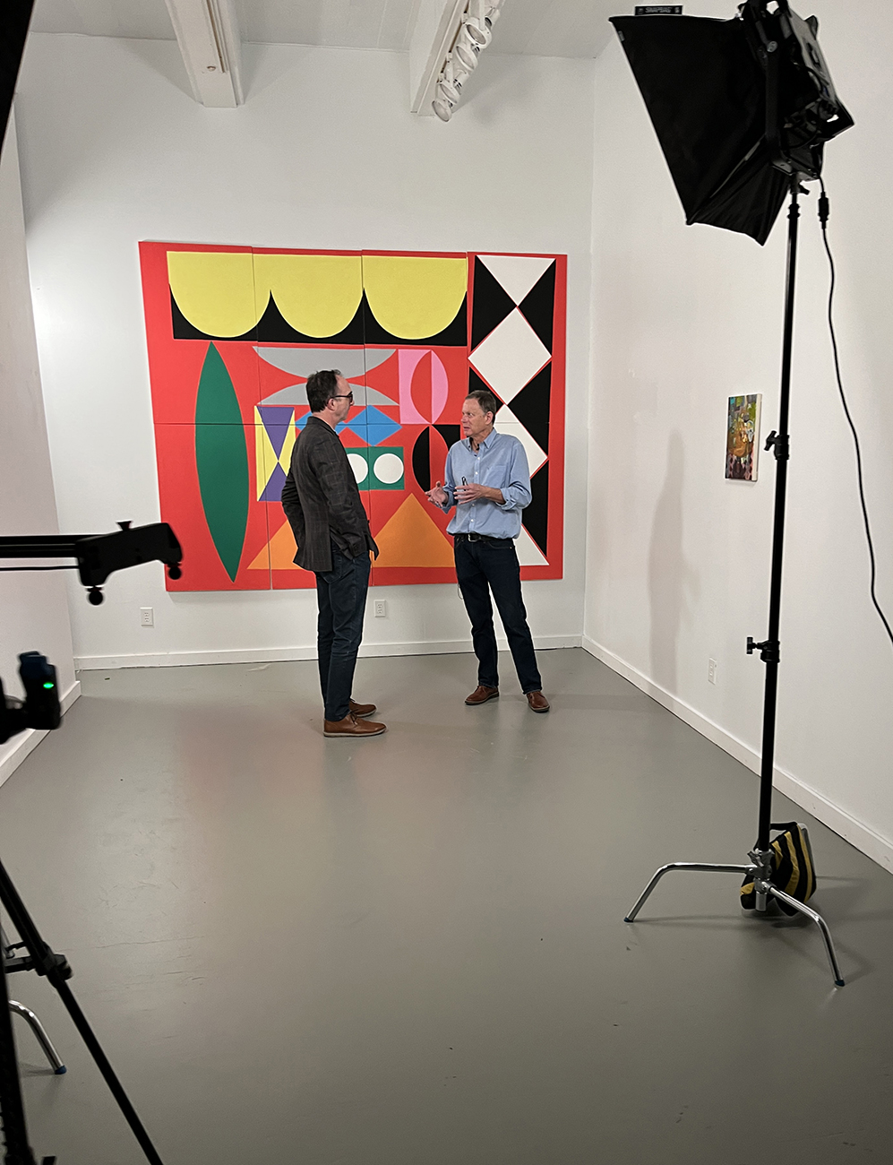 "The Cart (for Olga)" 2022, ink and latex on canvas, each panel 44” x 27.5” total size 88” x 110”