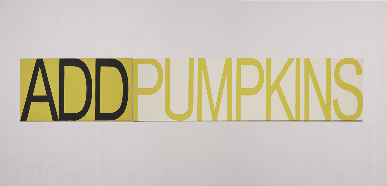 “Add Pumpkins” 2024, ink and latex on canvas, 26” x 144”