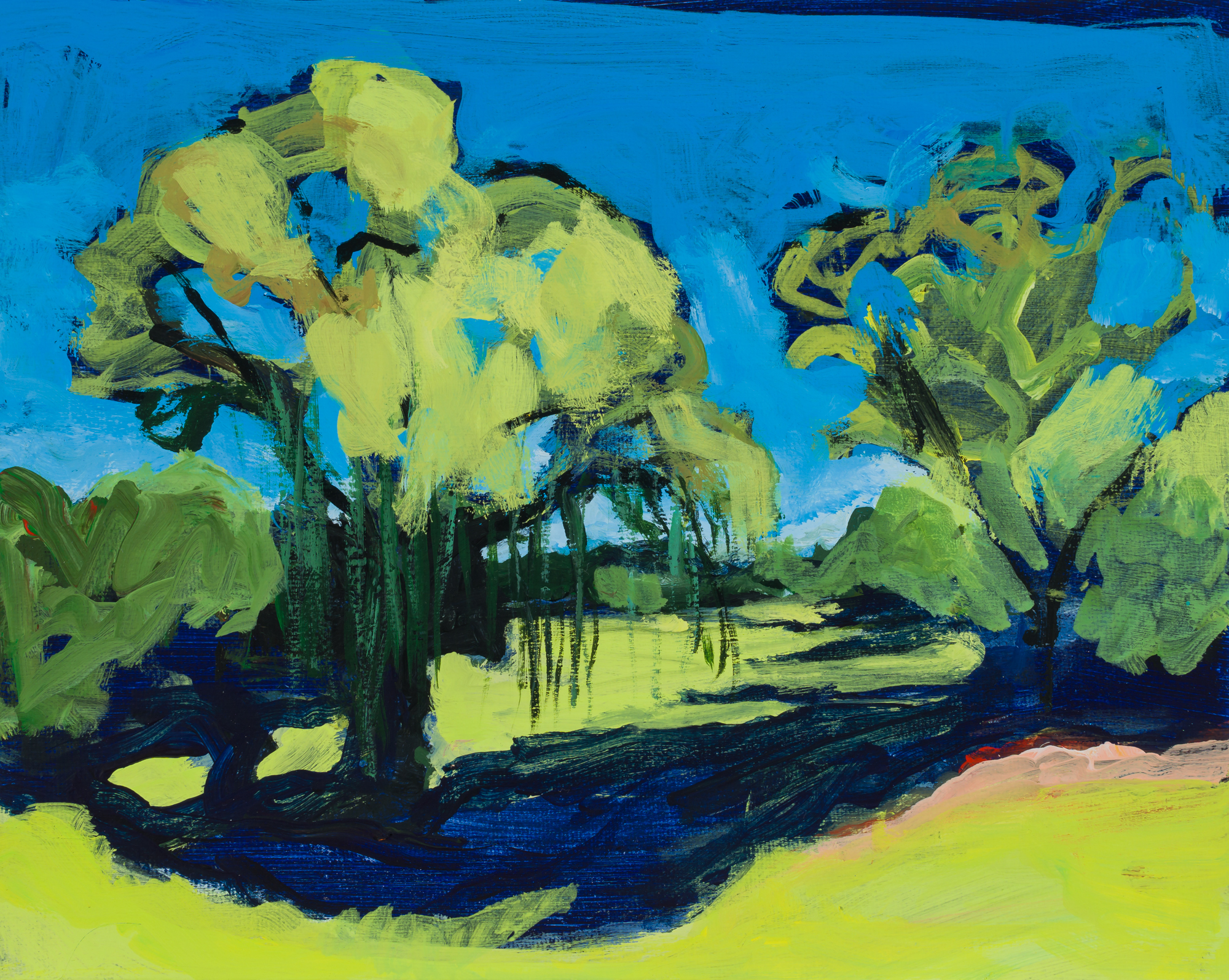 "Retention Basin, II" acrylic on canvas, 14 x 18 inches