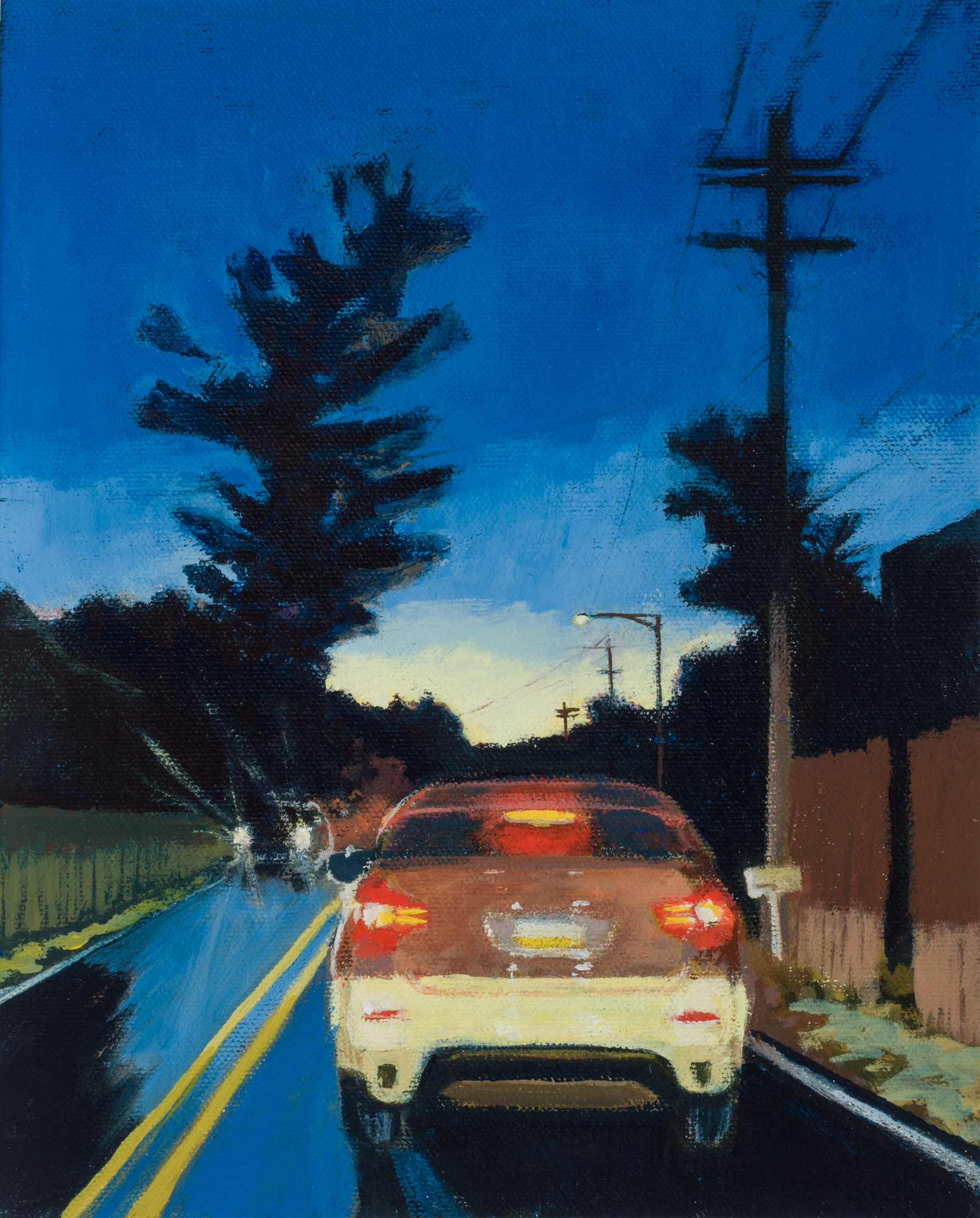 "Stuck in Traffic" acrylic, 10 x 8 inches