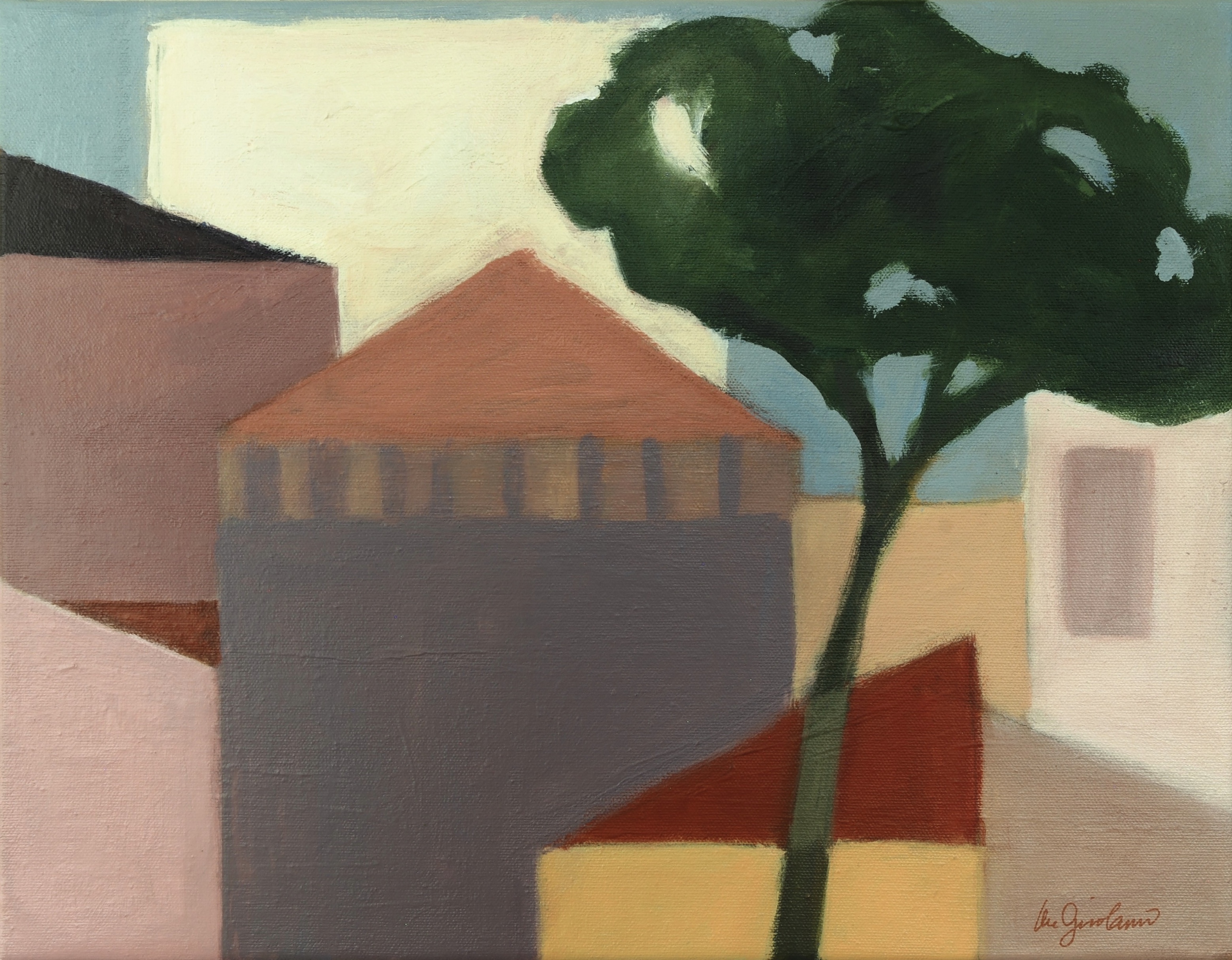 "Triangulation" acrylic on canvas, 13 x 16.5 inches