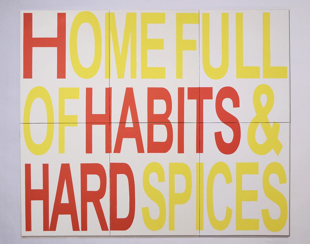 “Home Full of Habits” 2024, ink and latex on canvas, each panel 37” x 30” total size, 74” x 90”