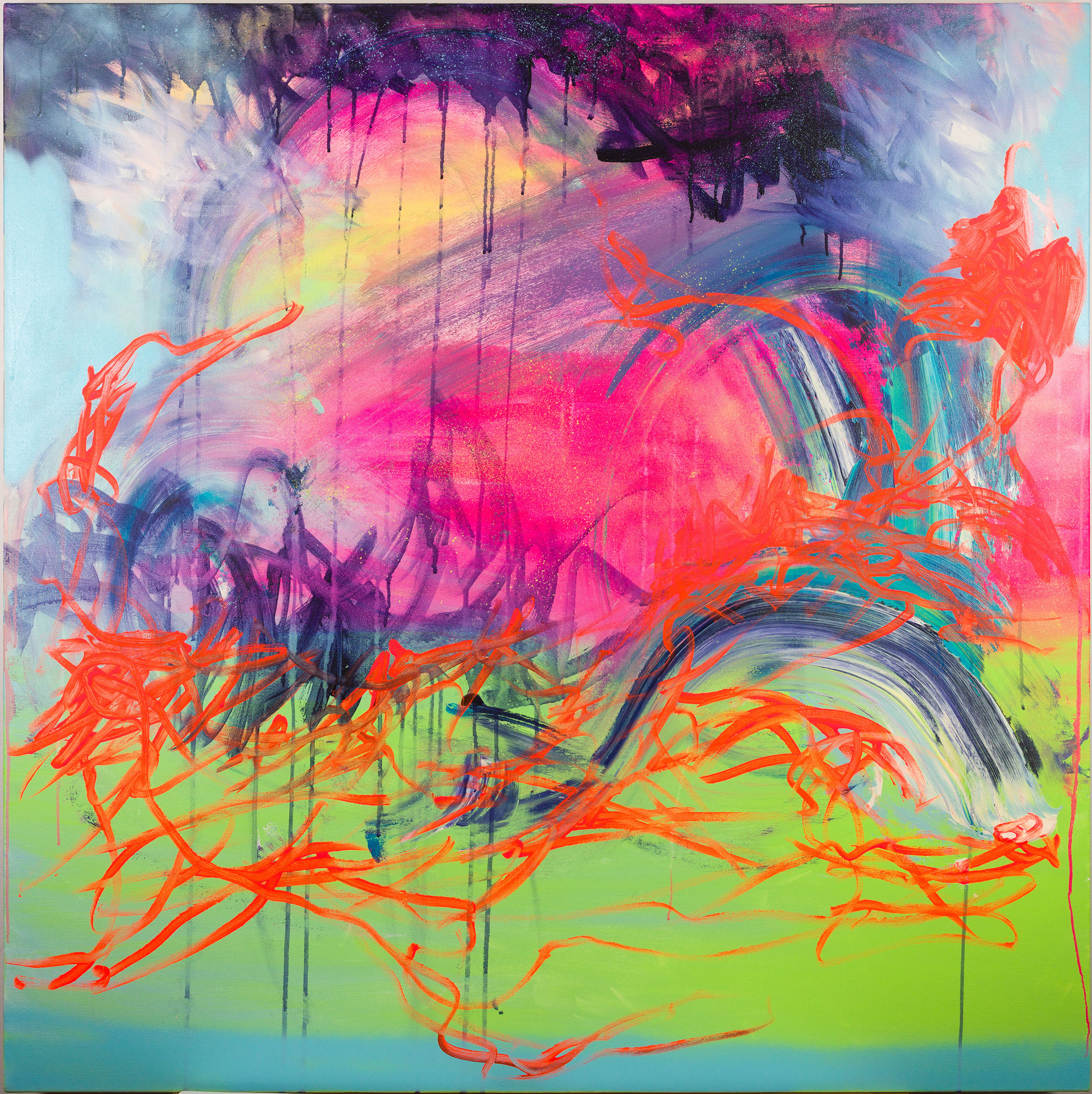 “Confetti Aftermath” Acrylic, Flashe, Spray