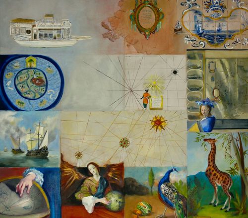 “Age of Discovery III” 2025, oil on canvas, 36 x 40 inches