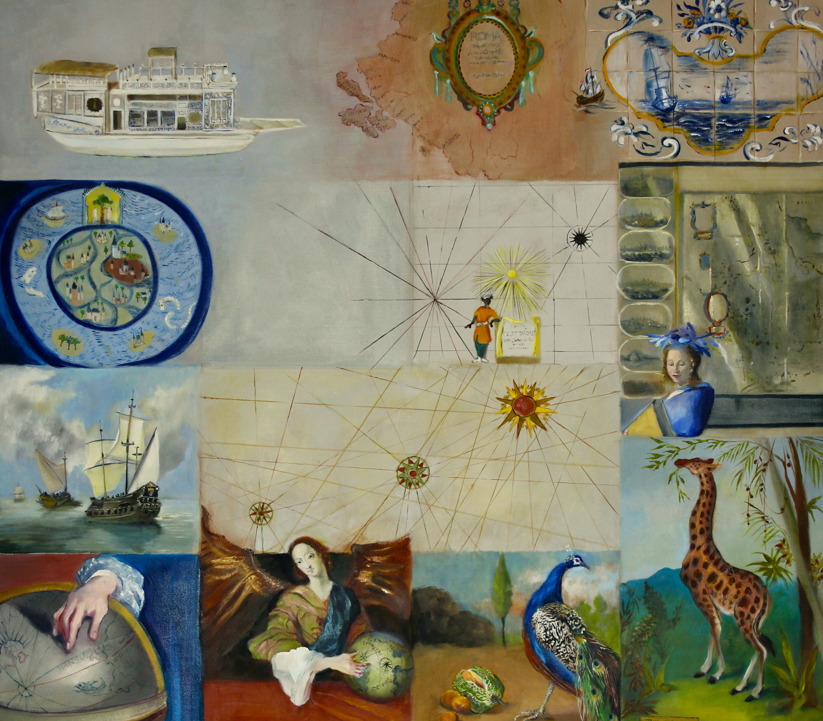 “Age of Discovery III” 2025, oil on canvas, 36 x 40 inches