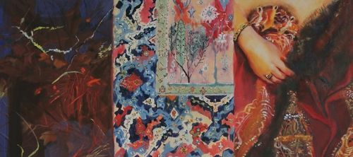 "After Titian" 2021, oil on panel, 10 x 22 inches