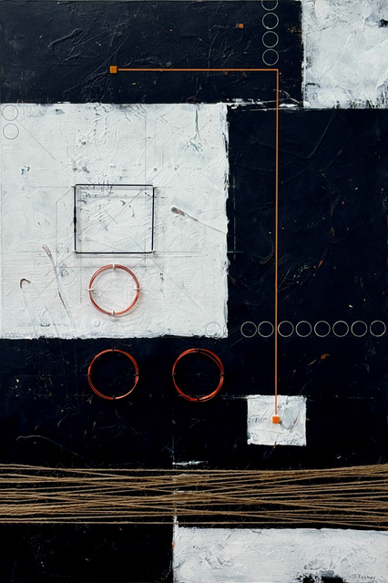 “Bound in Circles” 2025, 24” x 36”