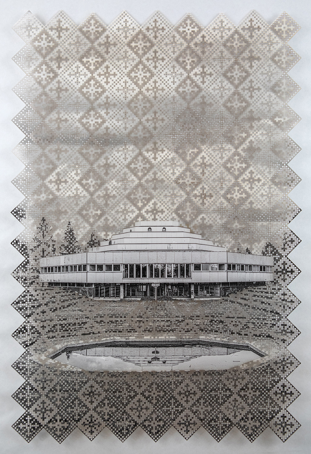 “What Remains 13” 2023, laser-cut pigment print, 33 x 22 inches