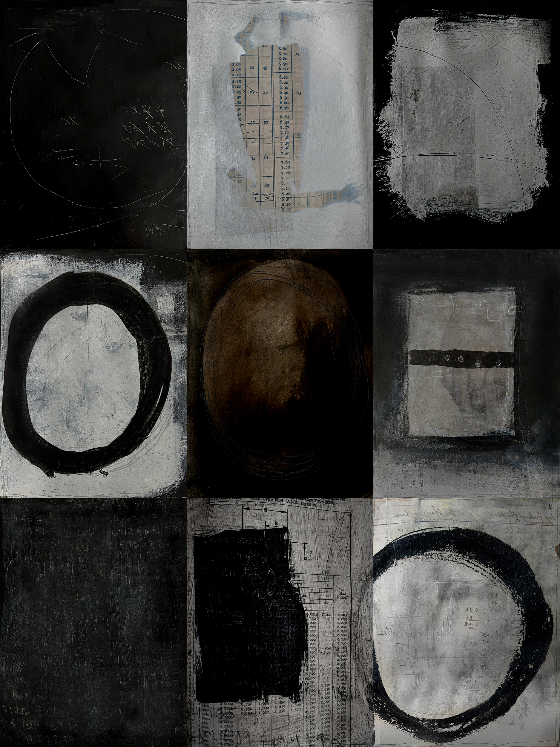 "Facts and Conditions II" mixed media on canvas, 24 x 32 inches