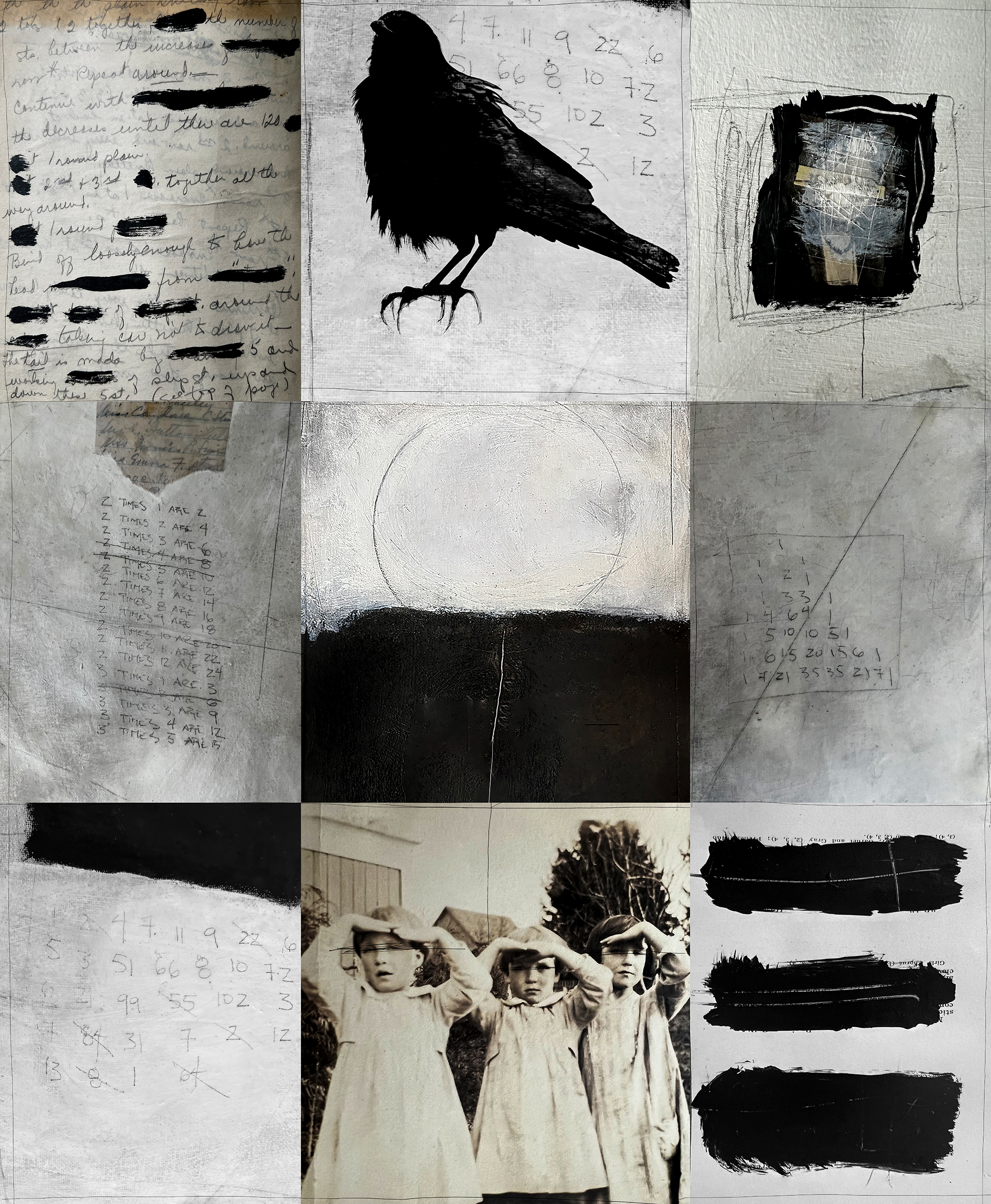 "Learning To Reconcile" mixed media on canvas, 24 x 30 inches