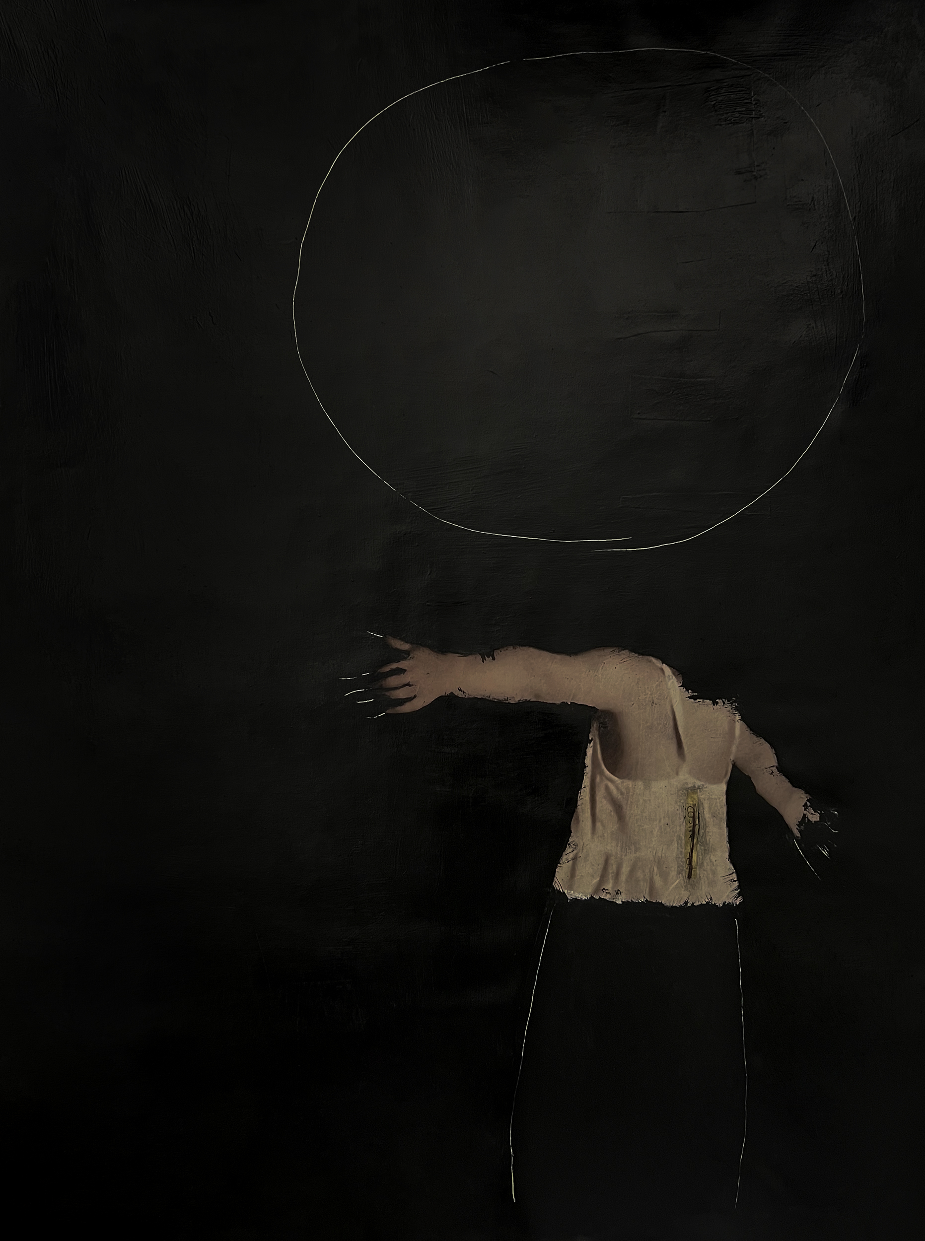 "Letter For My Neighbor" mixed media on canvas, 30 x 40 inches