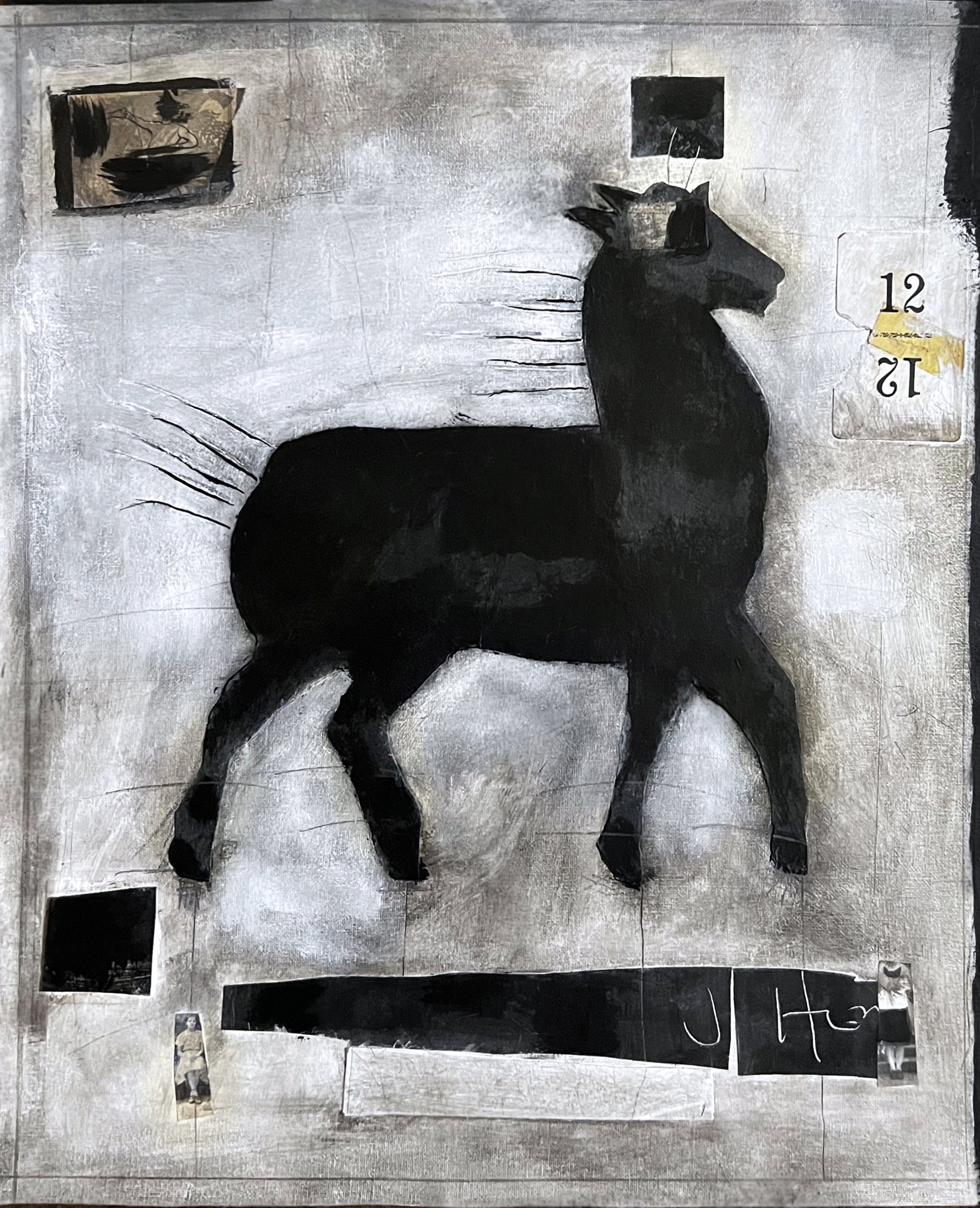 "Rescuing Helen" mixed media on canvas, 21 x 30 inches