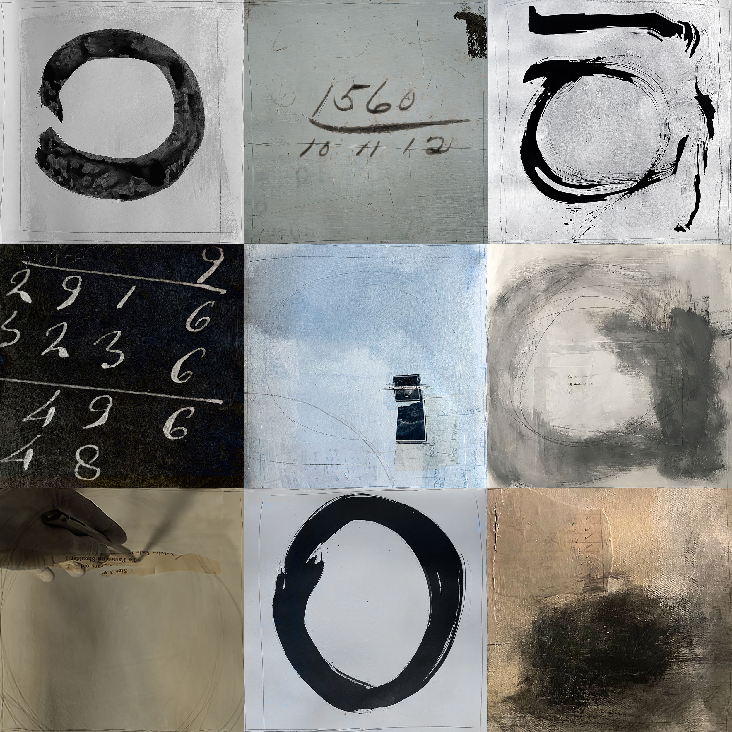 "Learning To Let Go" mixed media on canvas, 36 x 36 inches