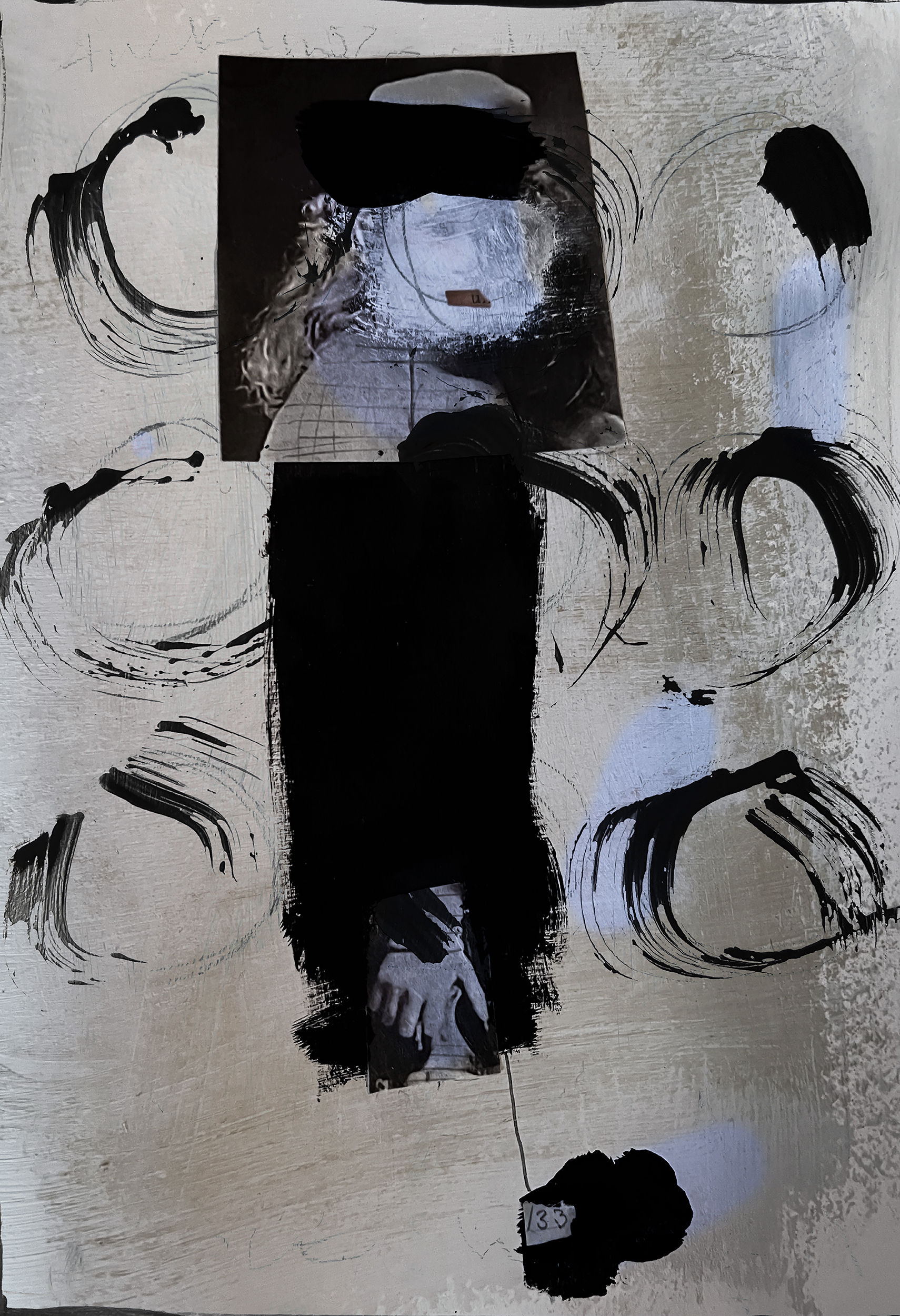 "Looking Out Looking In II" mixed media on canvas, 24 x 32 inches 