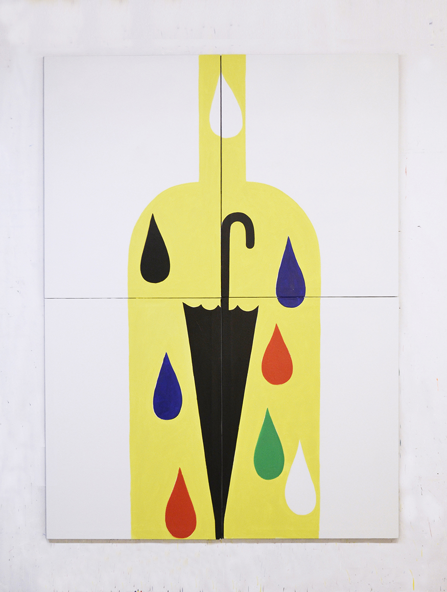 "Bottle/Tears" by Buy Shaver, Acrylic on canvas on panels, 84 x 61", 2022