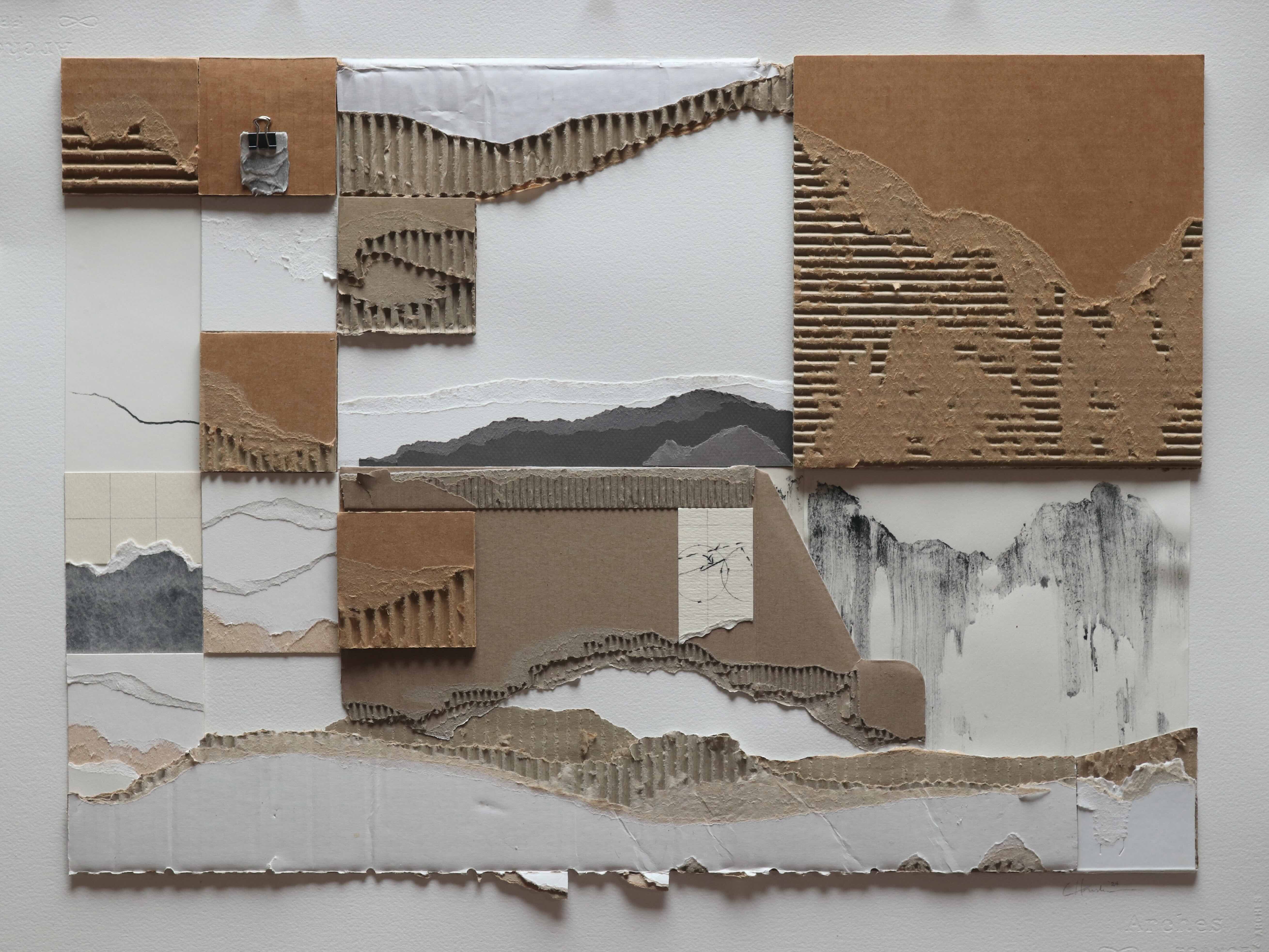 " Succession" by Christopher Houston, Collage, 23.5 x 29.5", 2024