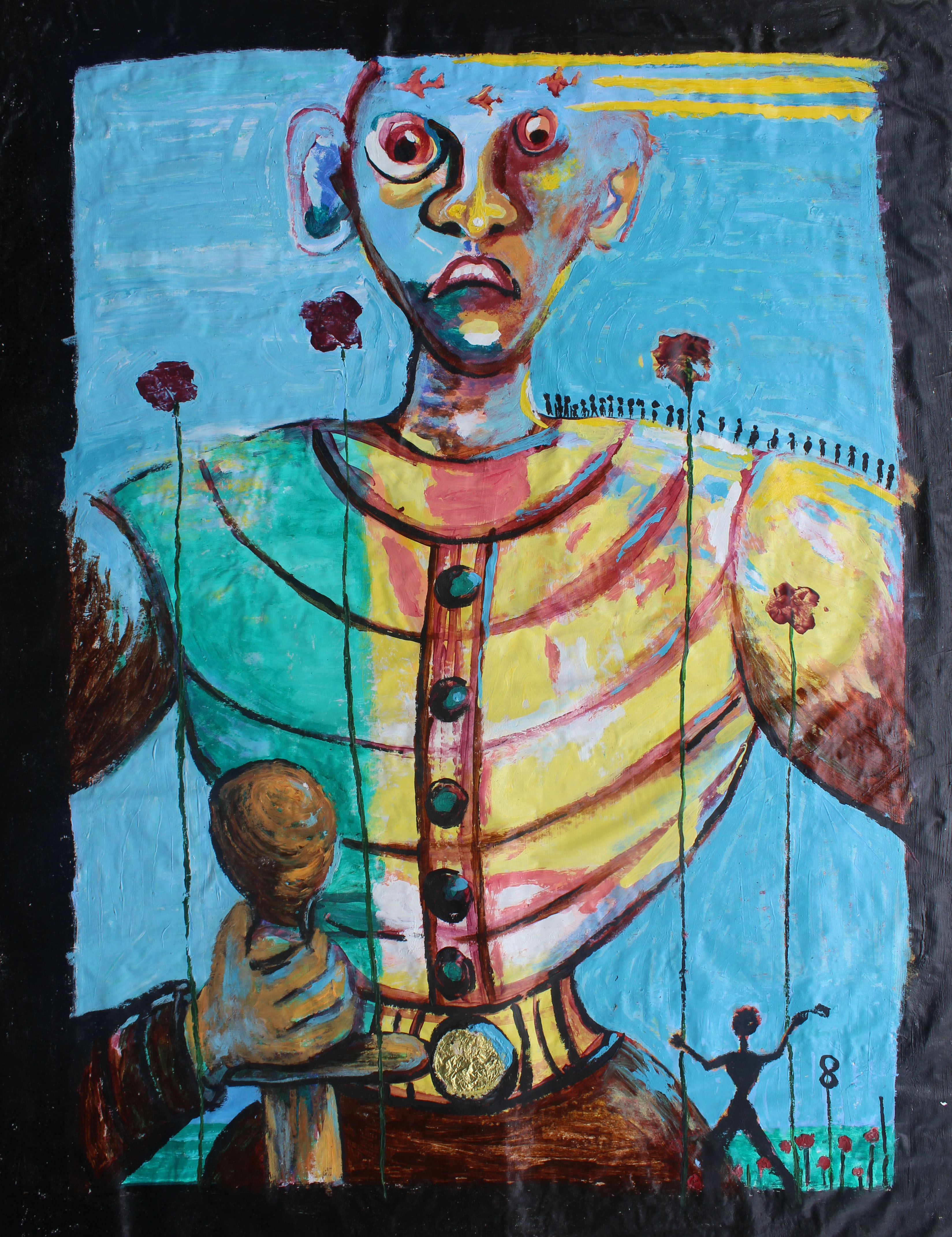 “Little Rock” acrylic on fabric, 38” x 48”