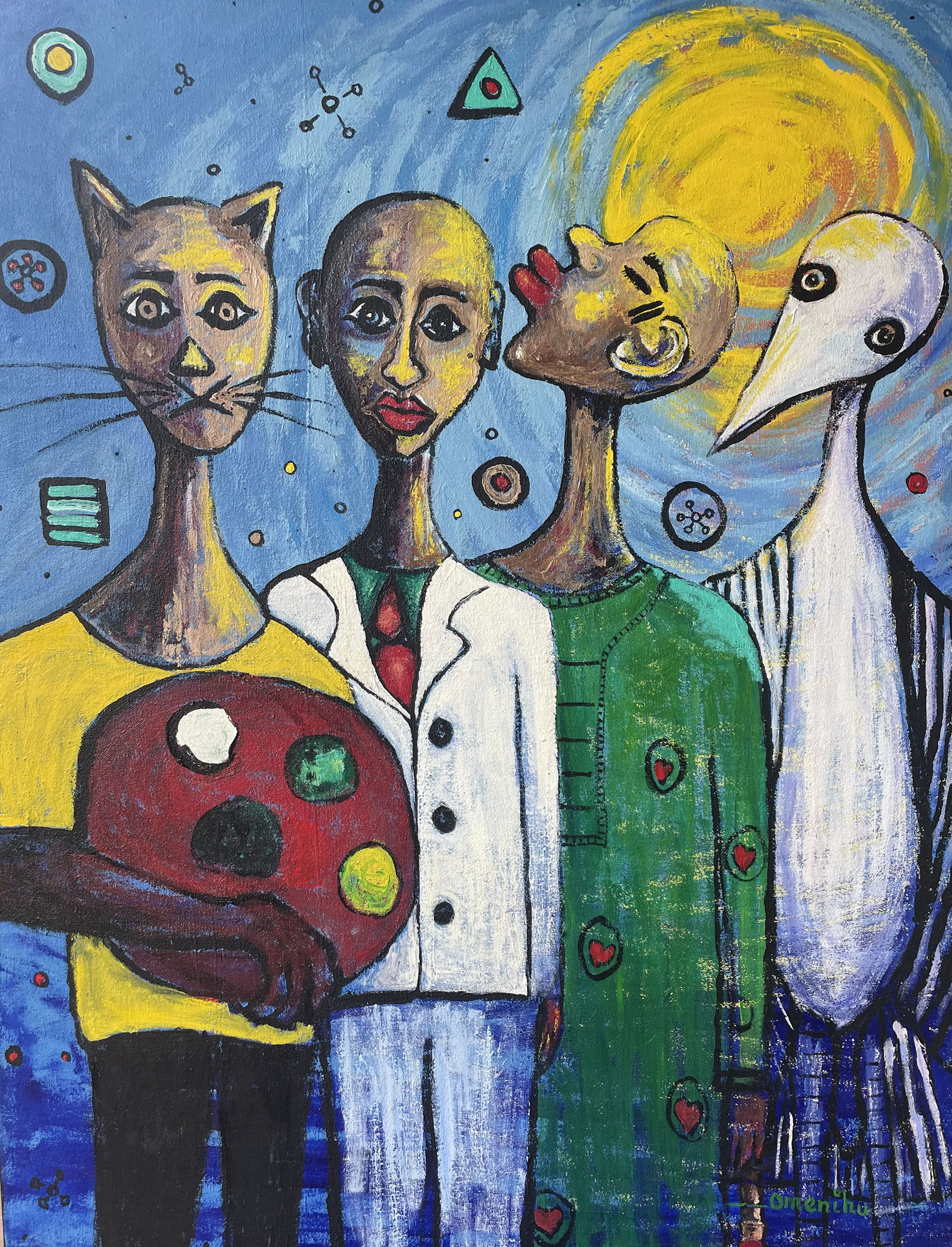 “Conversation with Myself” acrylic on canvas, 48” x 36”