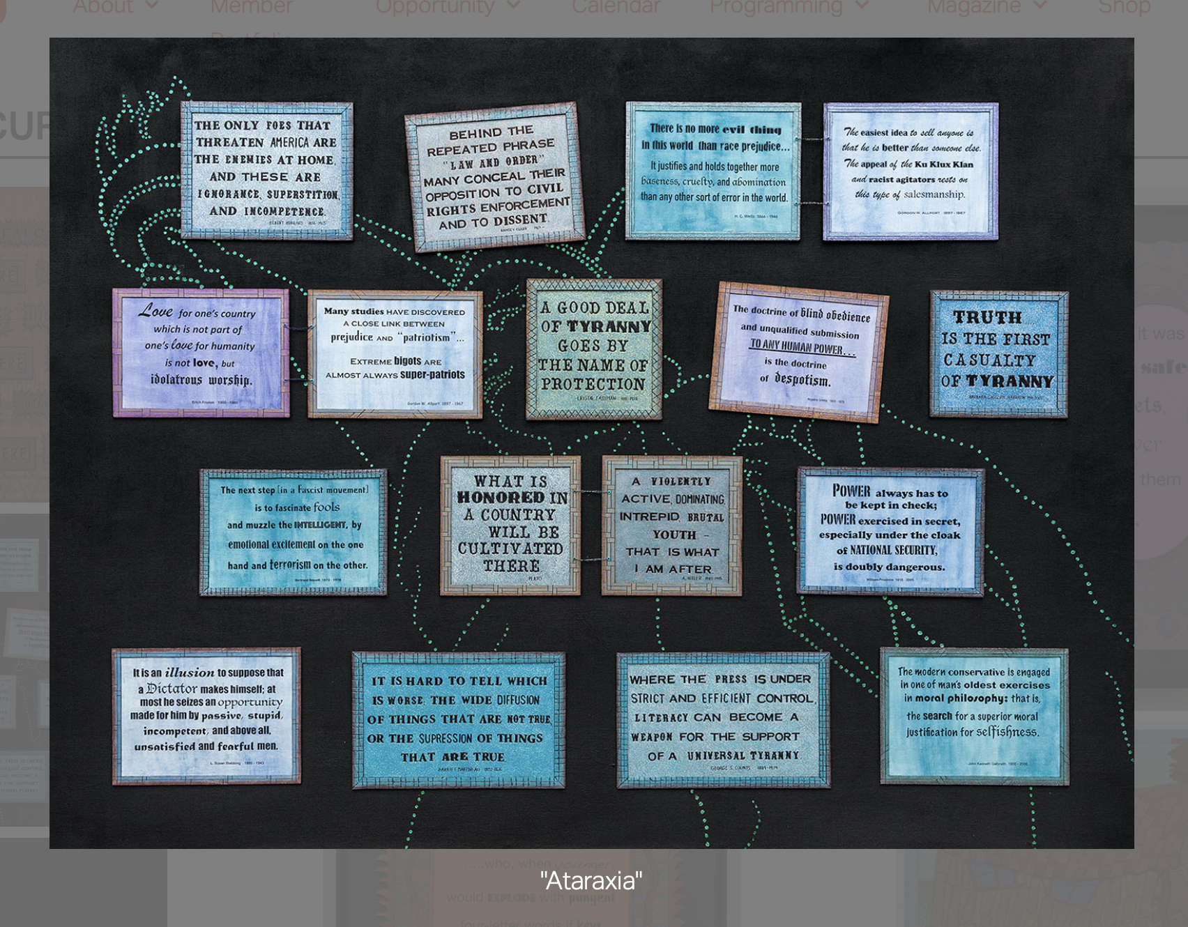 ATARAXIA - Waxing Philosophical, 2020 - 2021, sgraffito and mixed media, with balsa wood, museum board, on canvas, 48" x 64"