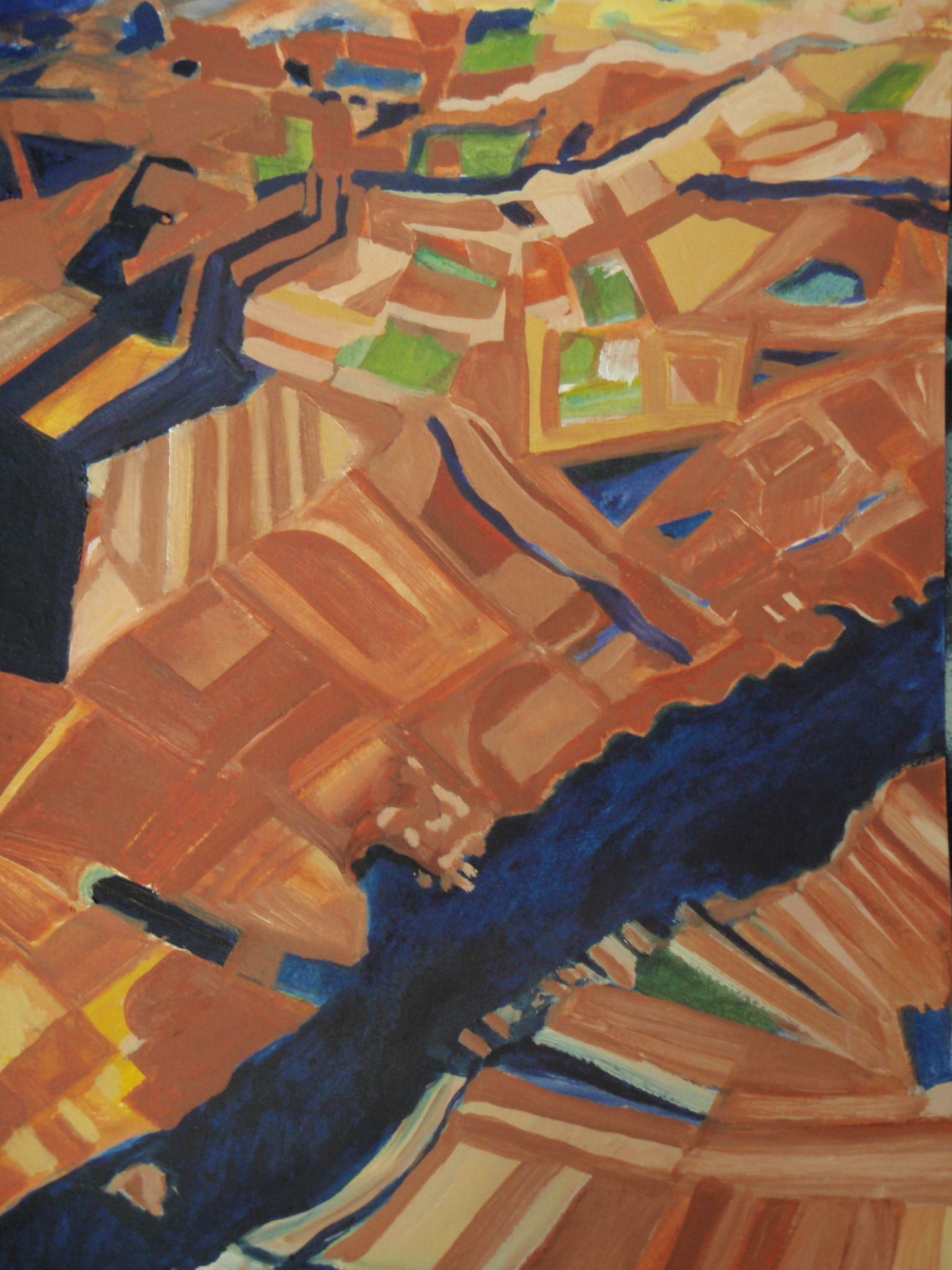 “After Take Off“ oil, 11 x 18 inches