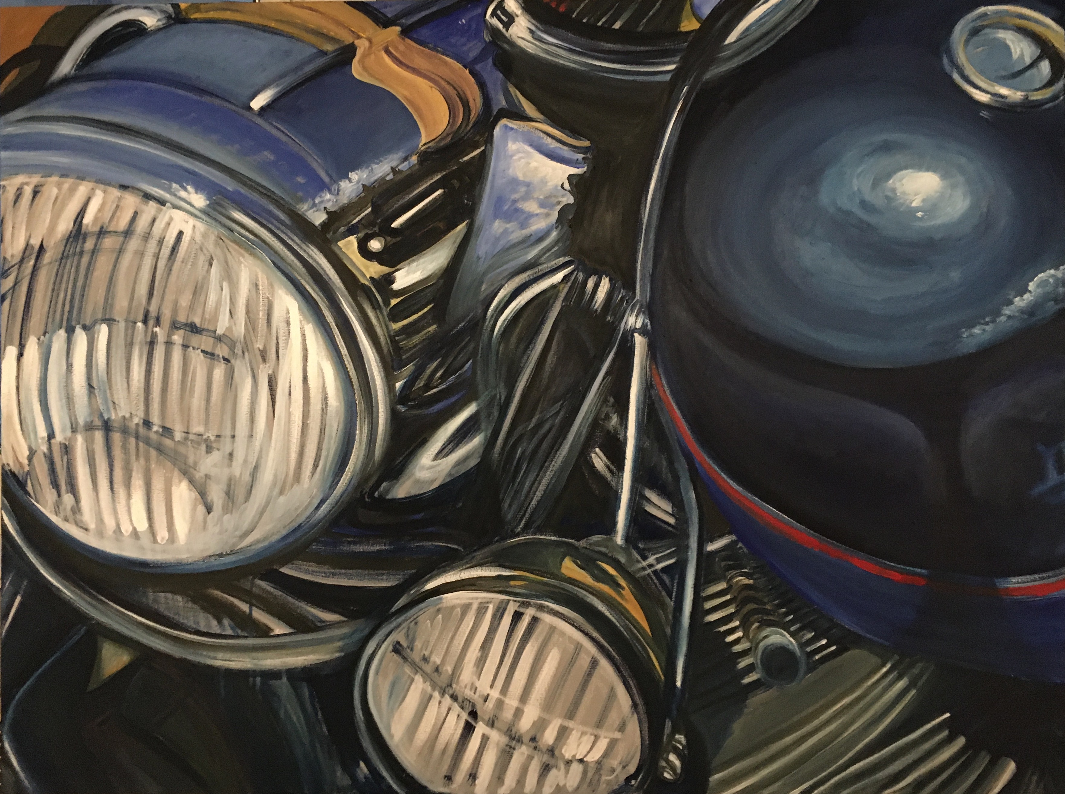 “Cycle Zoomed“ oil, 36 x 48 inches