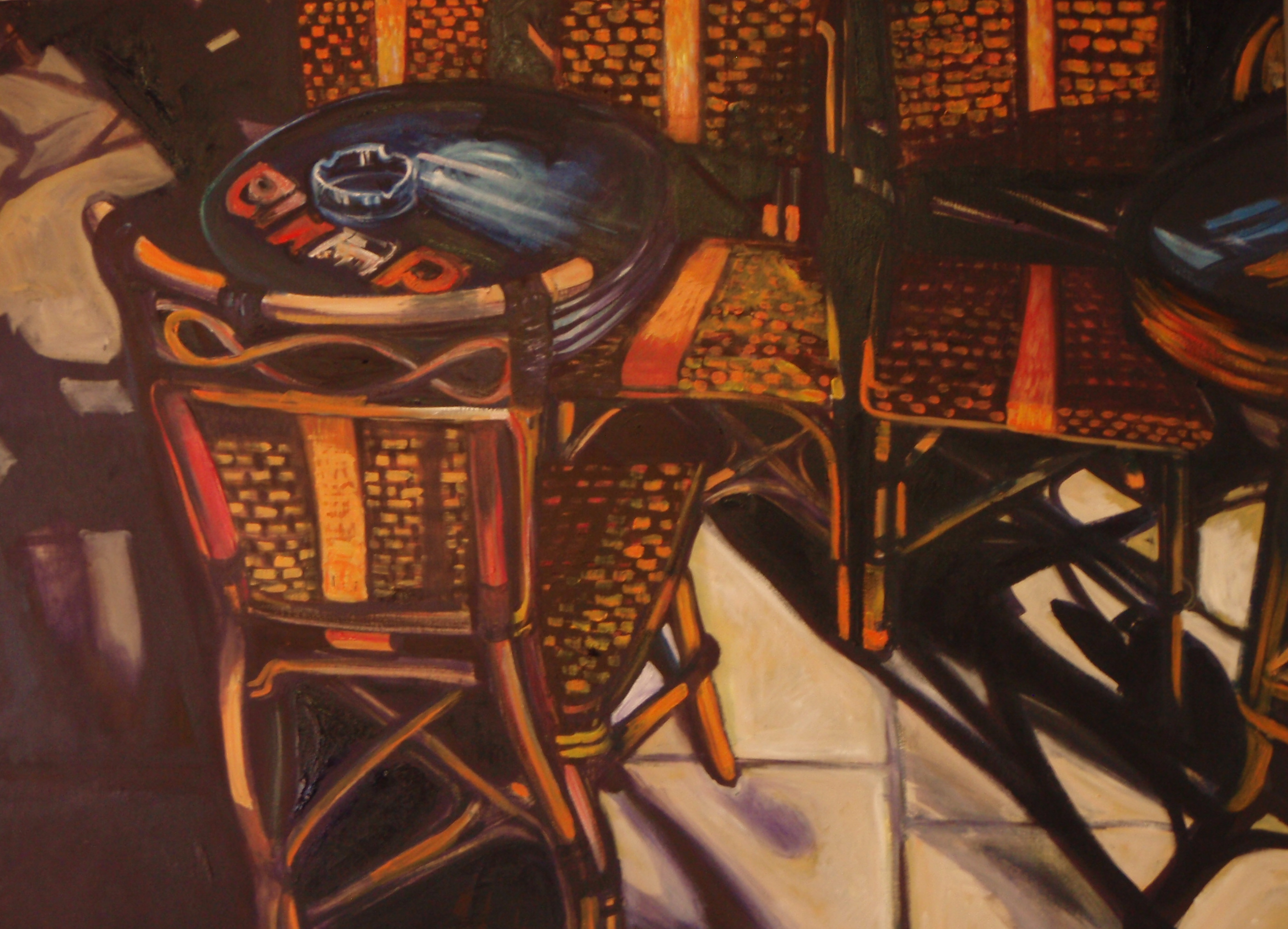 “Glorious French Café “oil, 30 x 40 inches