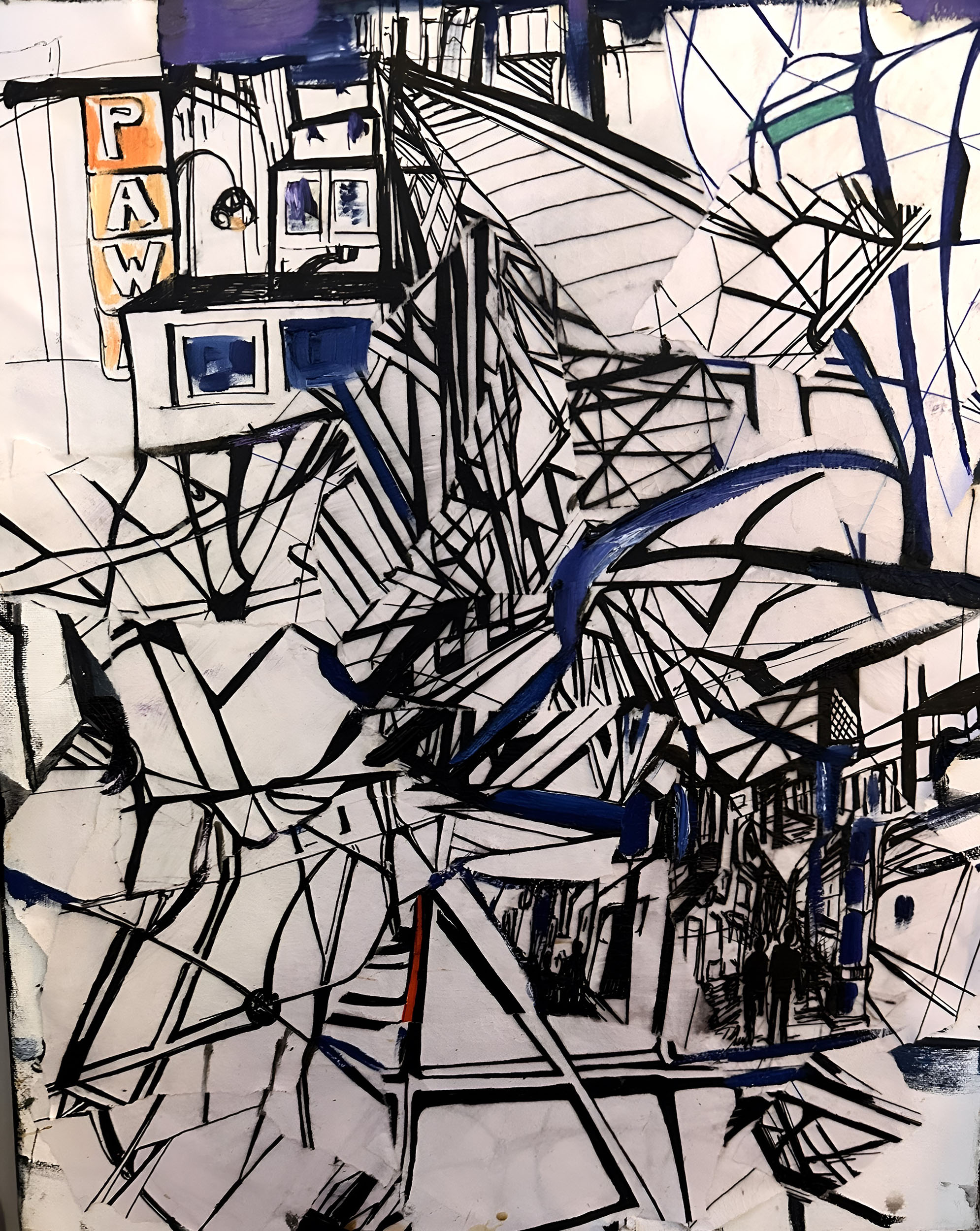 “K and A” 2024, mixed media, 16" x 20”