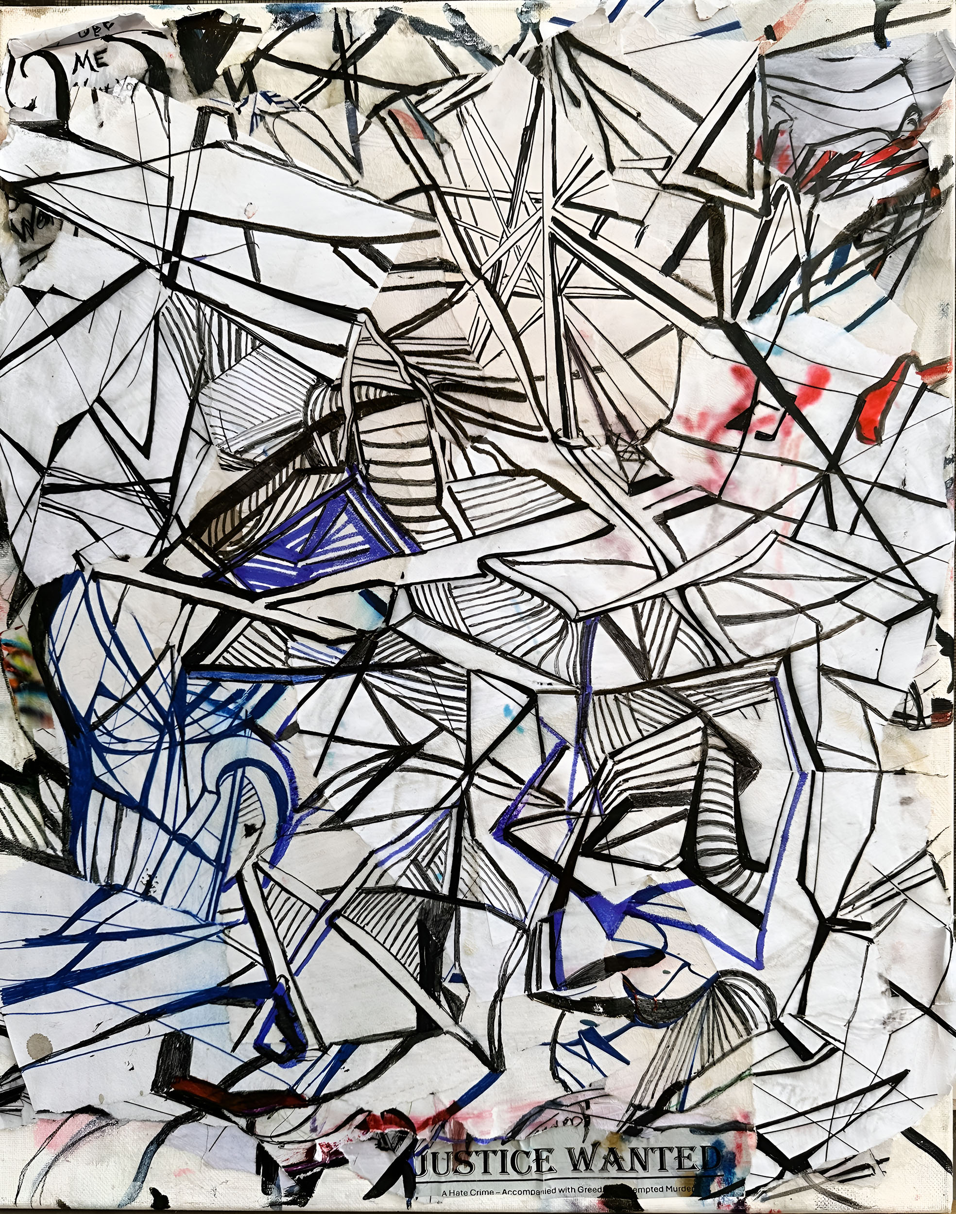 “Justice Wanted” mixed media, 18” x 24” 