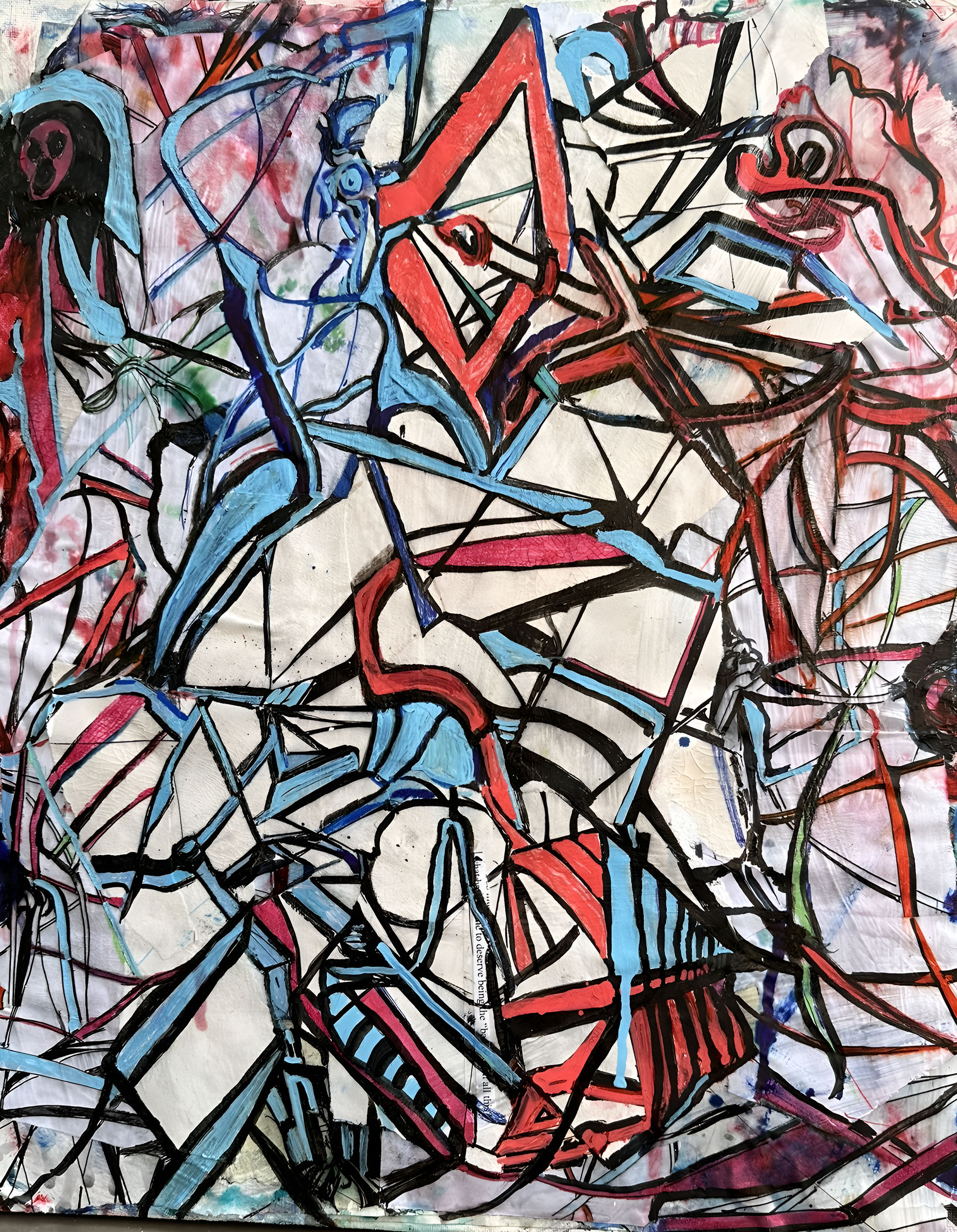 “Rage” mixed media, 18” x 24”